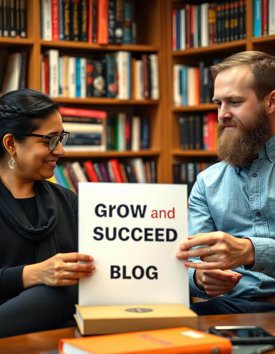 Small business owners engaging in discussions and sharing resources on the GrowandSucceedBlog