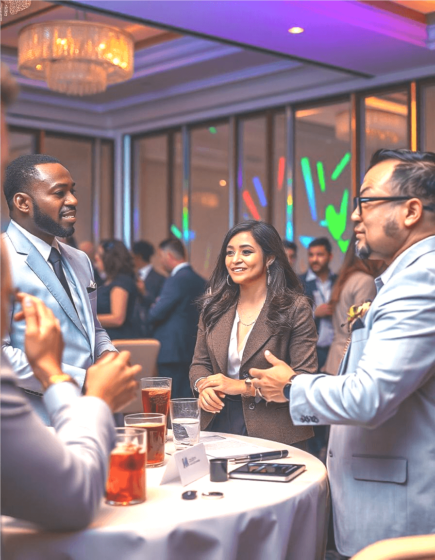 A bustling crowd at one of Chicago's top business networking events, exchanging ideas and building professional connections